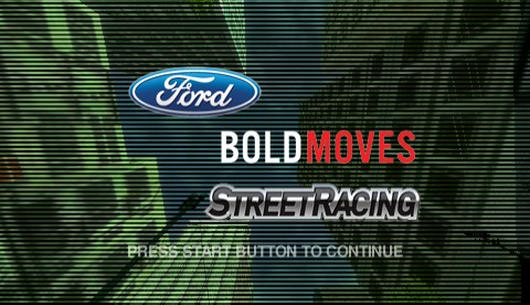 Ford Bold Moves Street Racing title screen for PSP